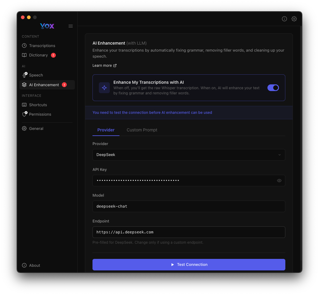 DeepSeek Configuration